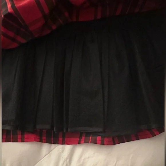 Liz Claiborne Red Plaid Holiday Skirt with Tulle ❤️✨🎄 - Picture 2 of 9